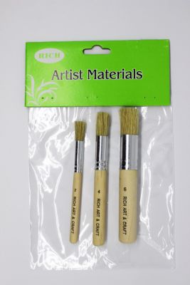 Stencil Fırçası 3'lü set 2-4-6 No - 1